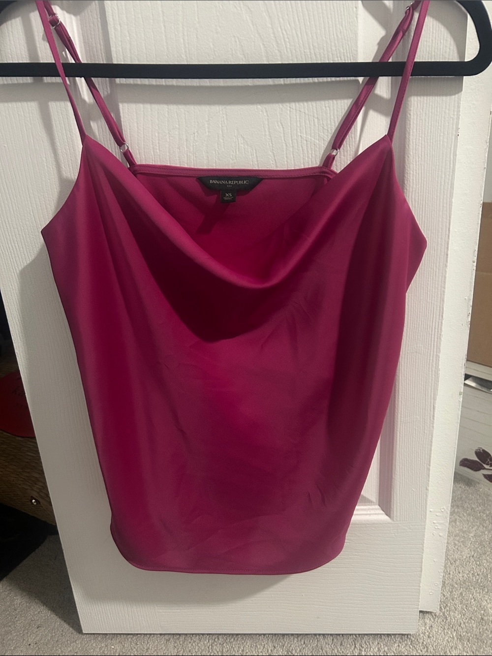 Banana Republic Magenta Satin Cowl Neck Camisole